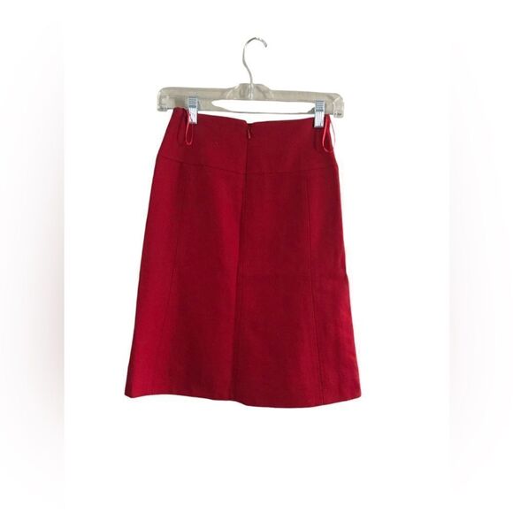 J Crew Red Wool Skirt Size 0 - Picture 8 of 9